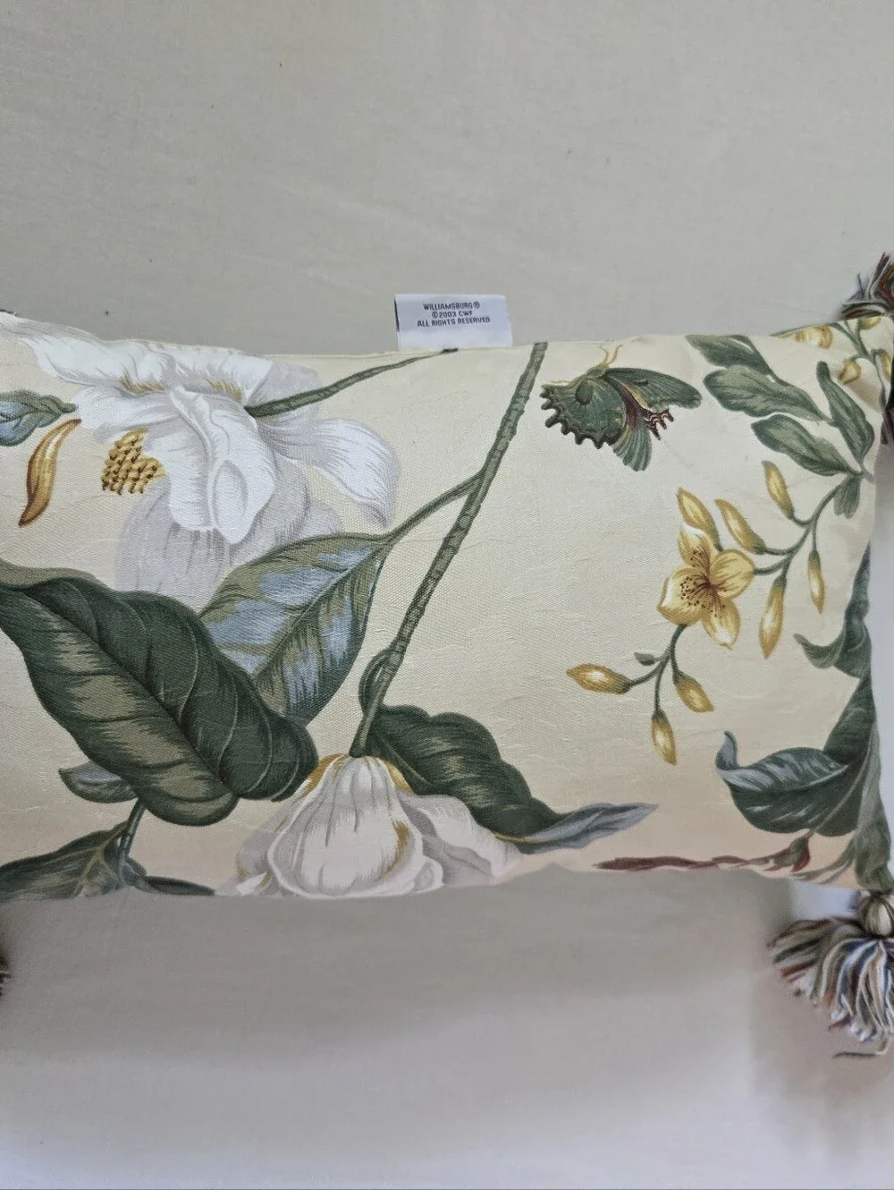 Waverly Williamsburg Garden Images Rectangle Throw Pillow Braided Trim Tassel
